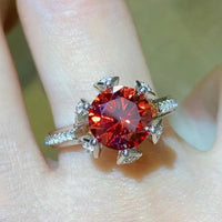 2 Carat Moissanite 6-Prong Ring in Phoenix Fire