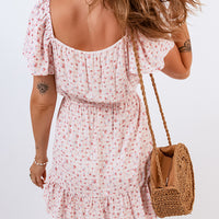 Printed Square Neck Mini Dress