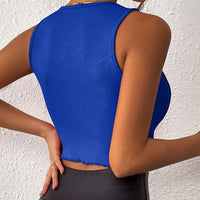 Exposed Seam Scoop Neck Cropped Tank