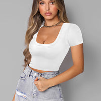 Square Neck Cropped T-Shirt