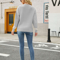 Graphic Round Neck Dropped Shoulder Sweater