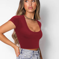 Square Neck Cropped T-Shirt