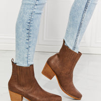 MMShoes Love the Journey Stacked Heel Chelsea Boot in Chestnut