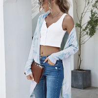 Tie-Dye Open Front Longline Cardigan