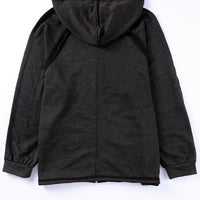 Exposed Seam Drawstring Hooded Jacket with Pockets