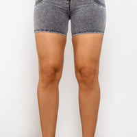 Full Size Zip Closure Denim Shorts