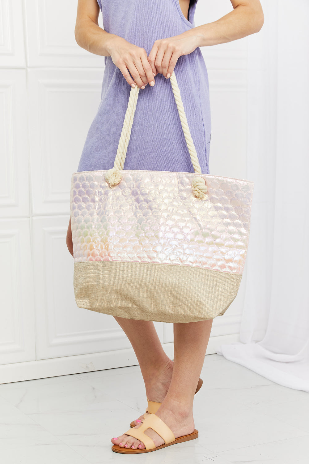 Justin Taylor Mermaid Vibes Scalloped Tote Bag