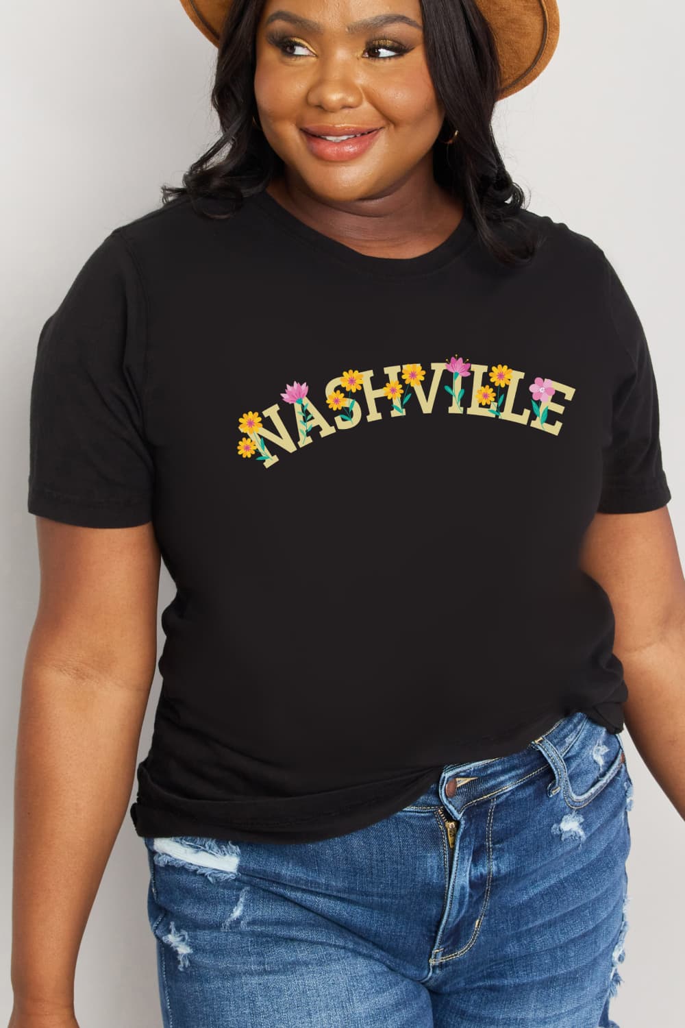 Simply Love Full Size NASHVILLE Graphic Cotton Tee