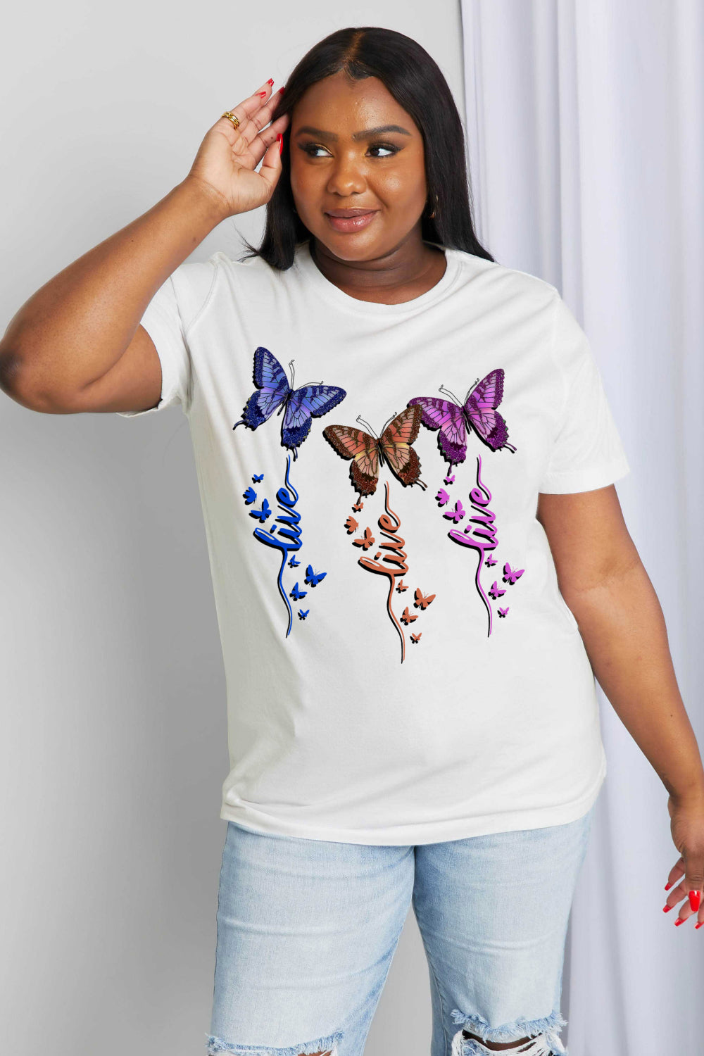 Simply Love Full Size Butterfly Graphic Cotton Tee