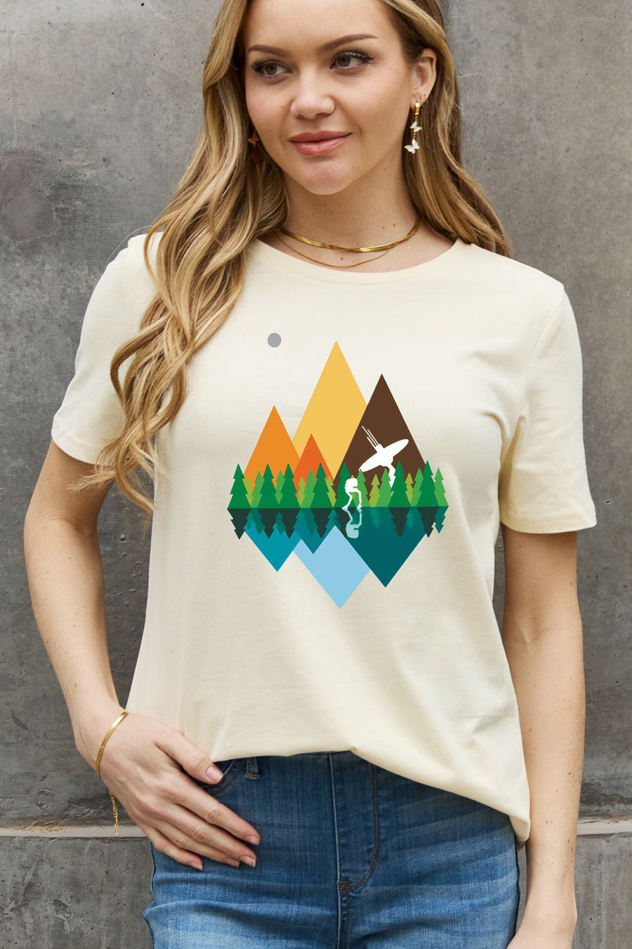 Simply Love Full Size Geometric Graphic Cotton Tee