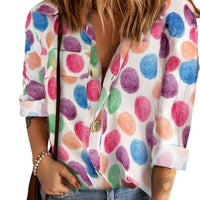 Printed Button Front Long Sleeve Shirt