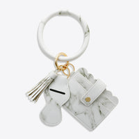 PU Wristlet Keychain with Card Holder