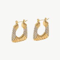 18K Gold Plated Inlaid Cubic Zirconia Earrings