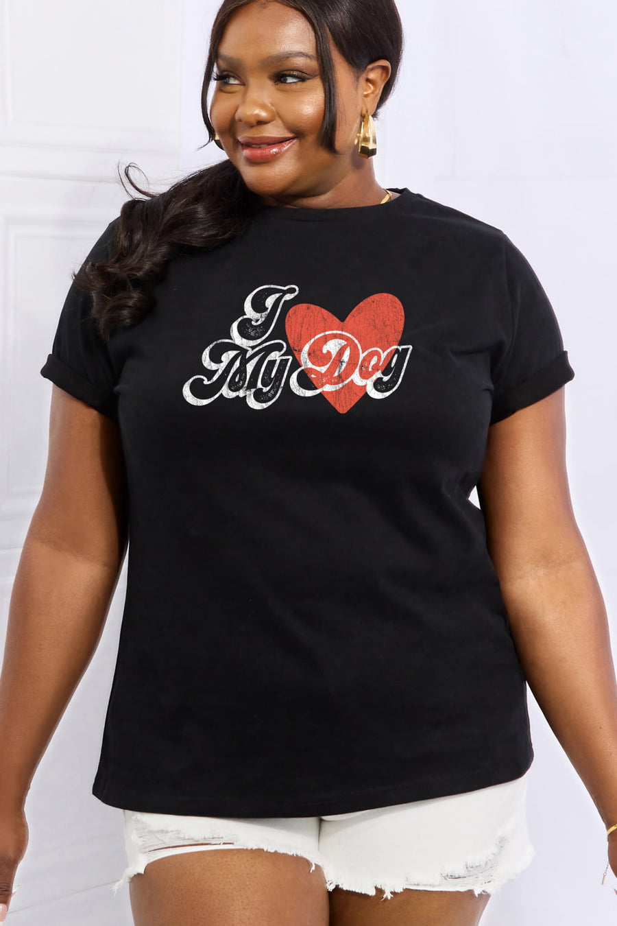 Simply Love Full Size I LOVE MY DOG Graphic Cotton Tee