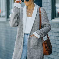 Open Front Pocketed Longline Cardigan