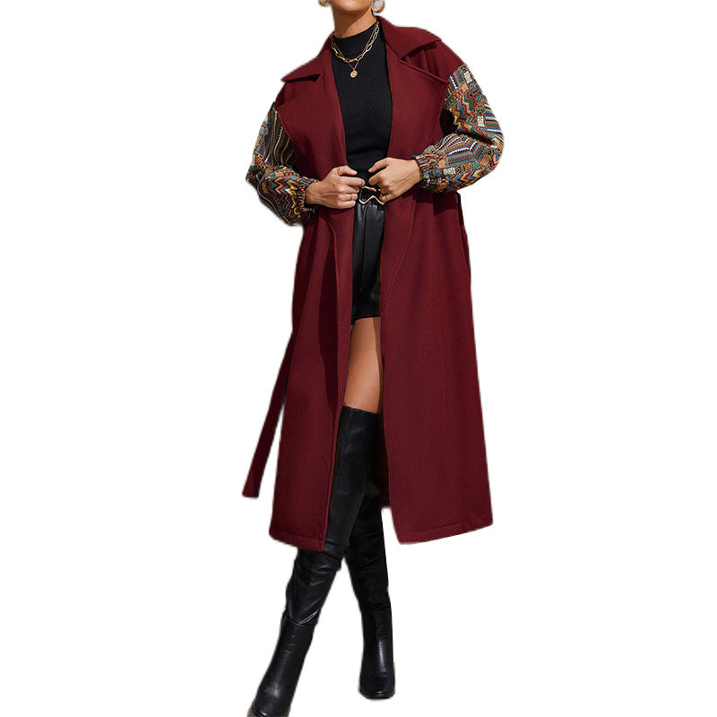 Woolen Pattered Sleeve Coat