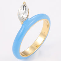 18K Gold Plated Glass Stone Ring