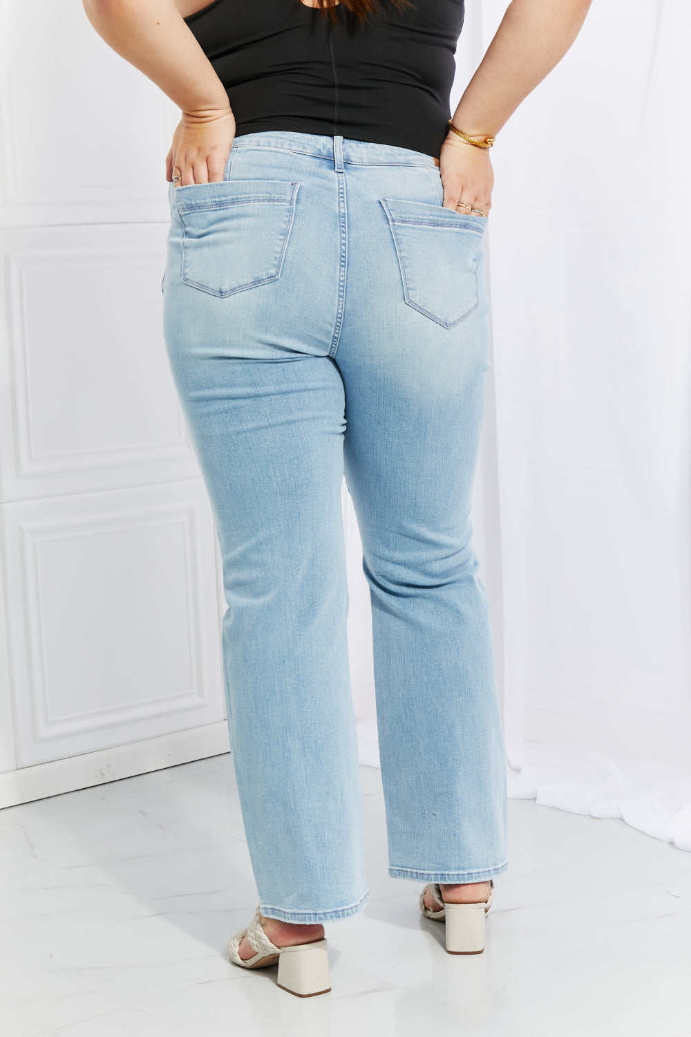 Judy Blue Harper Full Size High Waist Wide Leg Jeans