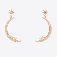 Zircon Star and Moon Alloy Earrings