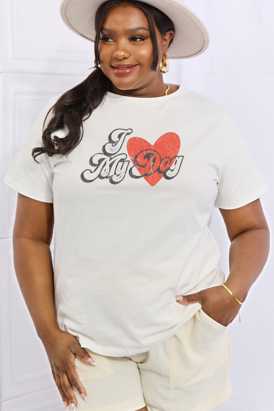 Simply Love Full Size I LOVE MY DOG Graphic Cotton Tee