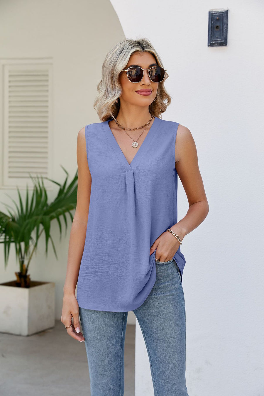 V-Neck Tunic Tank Top