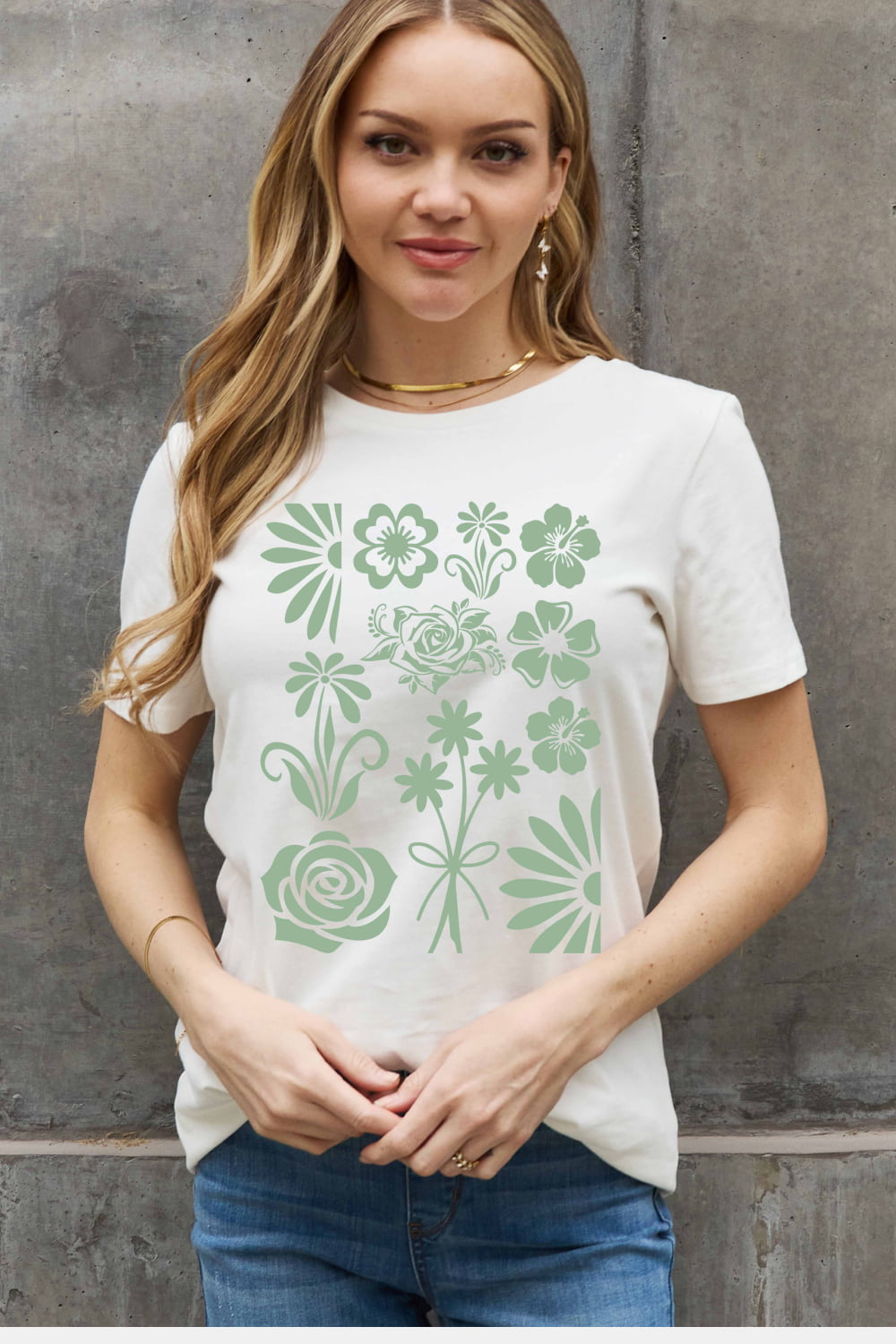 Simply Love Full Size Flower Graphic Cotton Tee