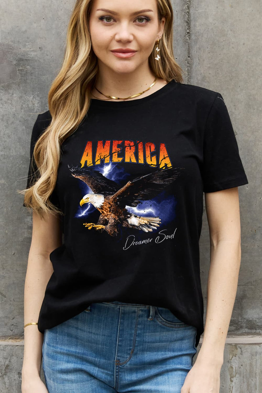 Simply Love Full Size AMERICA DREAMER SOUL Graphic Cotton Tee