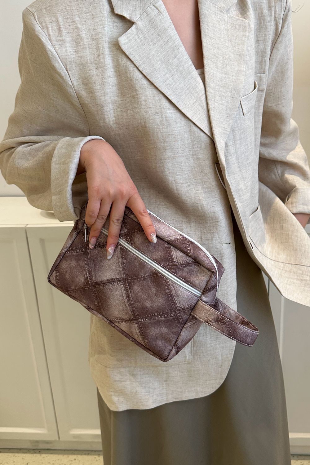 Heathered PU Leather Wristlet