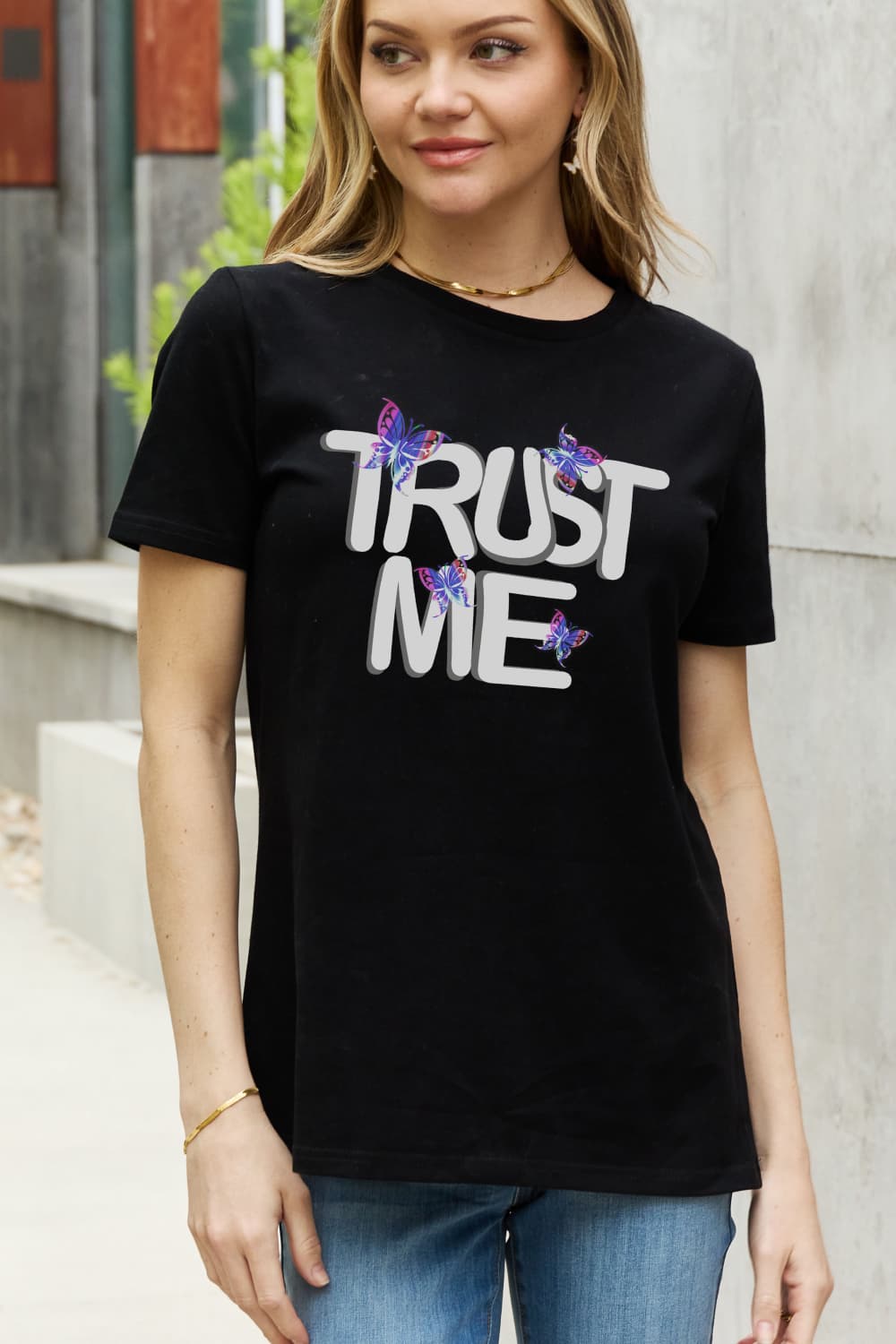 Simply Love Full Size TRUST ME Graphic Cotton Tee