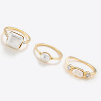 Pearl 18K Gold-Plated Ring Set