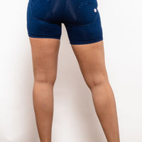 Full Size Side Stripe Buttoned Denim Shorts