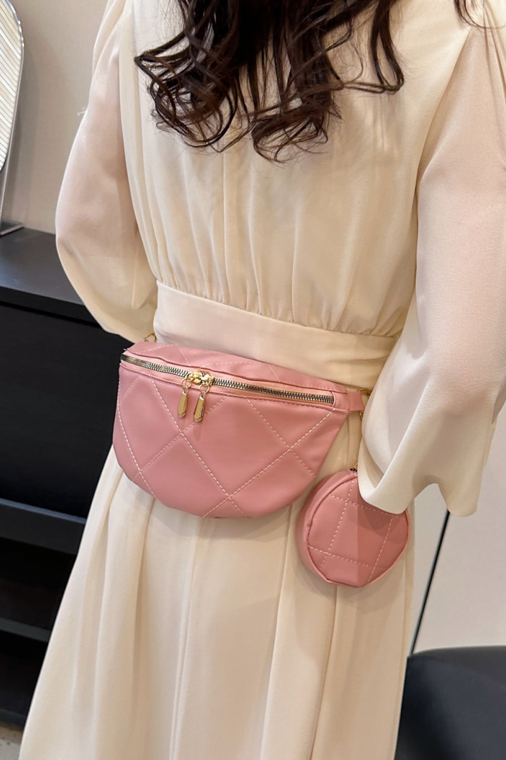 PU Leather Sling Bag with Small Purse