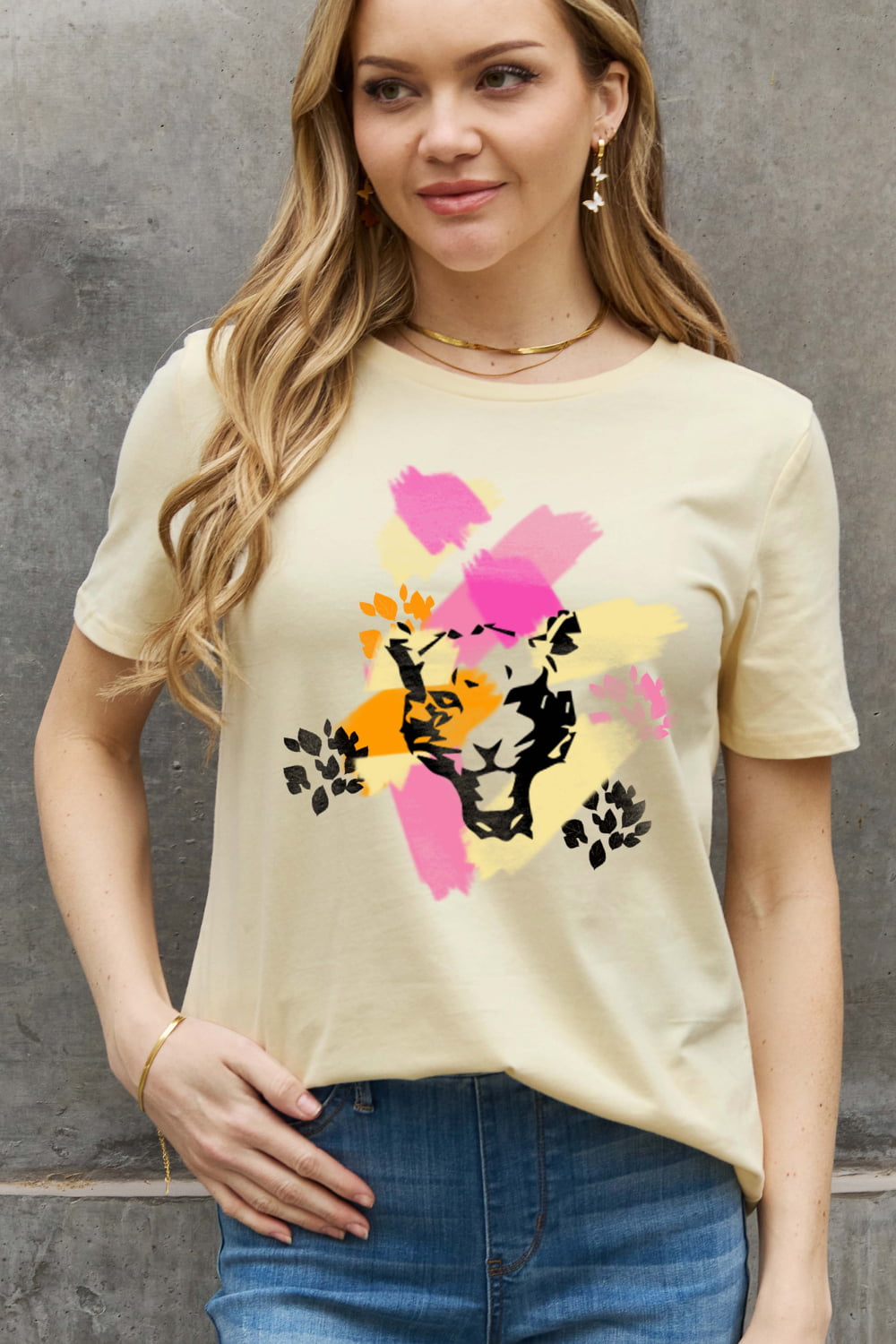 Simply Love Full Size Tiger Graphic Cotton Tee