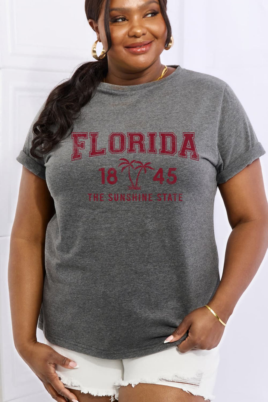 Simply Love Full Size FLORIDA 1845 Graphic Cotton Tee