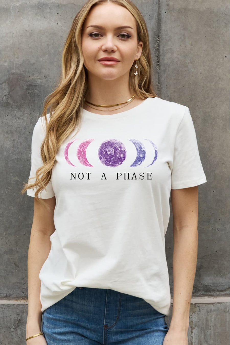 Simply Love Full Size NOT A PHASE Graphic Cotton Tee