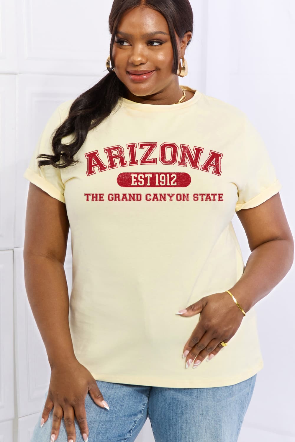 Simply Love Full Size ARIZONA EST 1912 THE GRAND CANYON STATE Graphic Cotton Tee