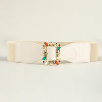 Multicolored Leaf Buckle Elastic Belt