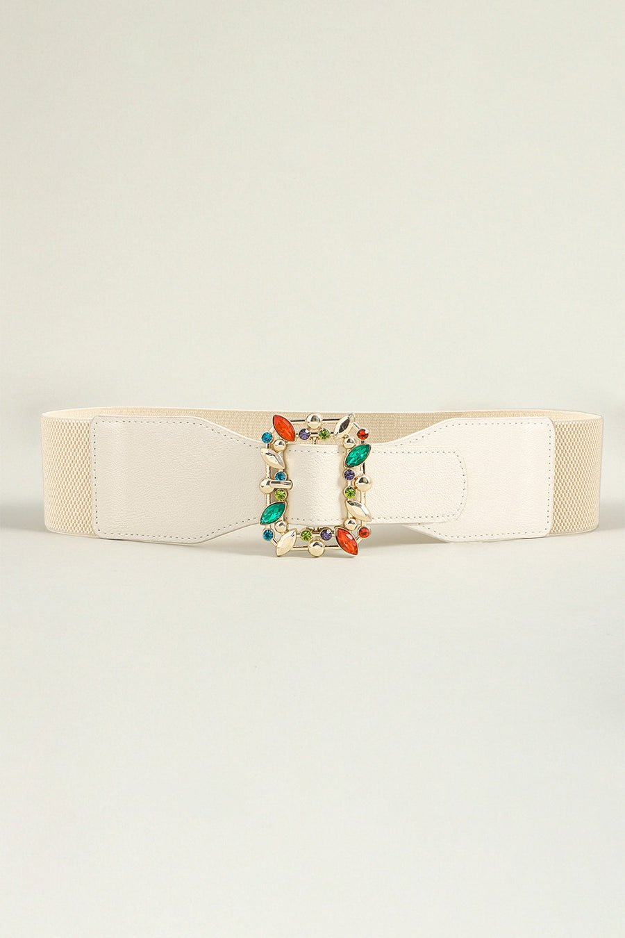 Multicolored Leaf Buckle Elastic Belt