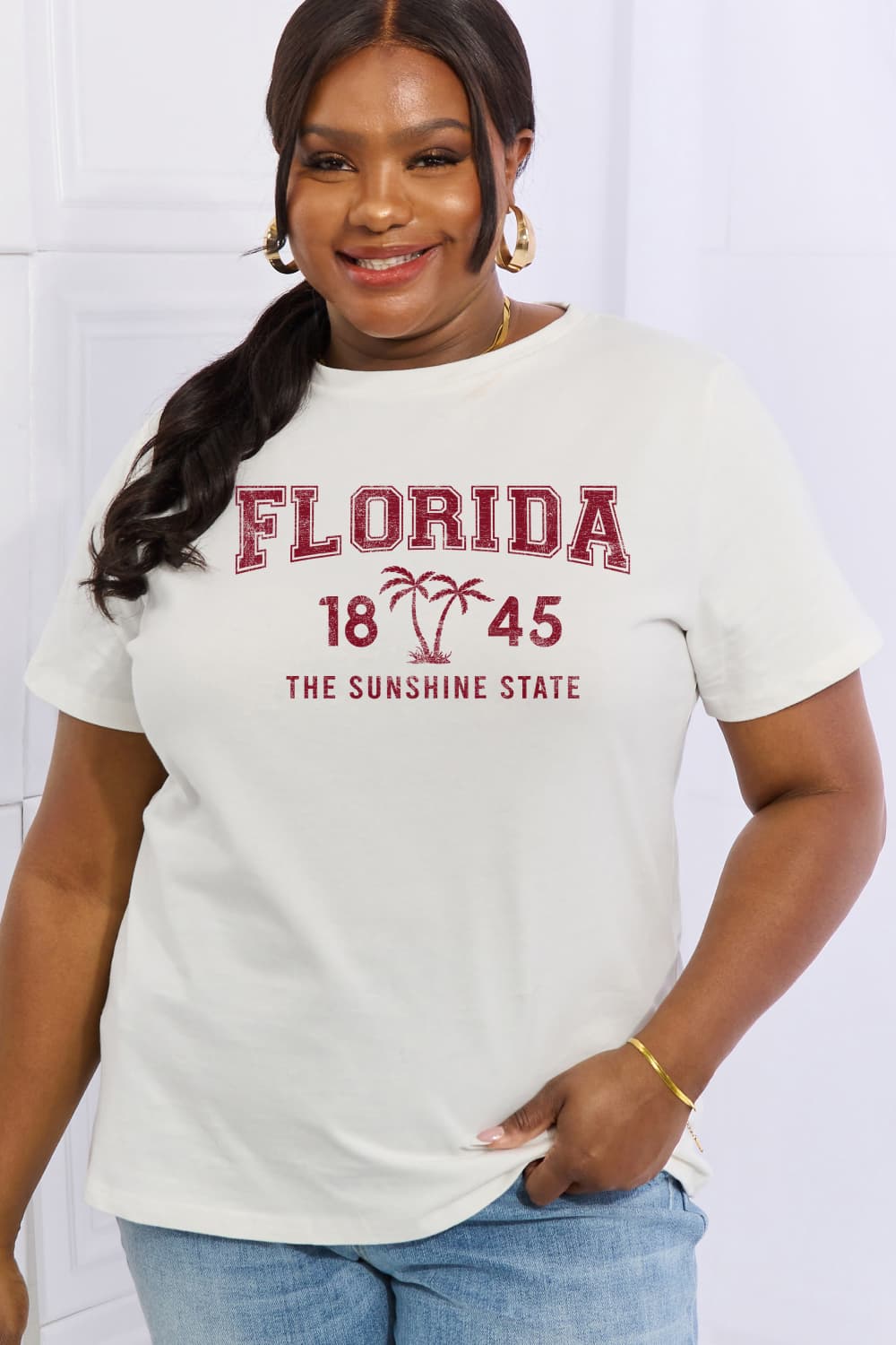 Simply Love Full Size FLORIDA 1845 Graphic Cotton Tee