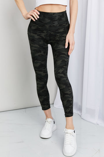 Leggings Depot Full Size Camouflage Wide Waistband Pocket Leggings