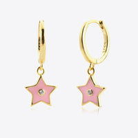 Zircon 925 Sterling Silver Star Drop Earrings