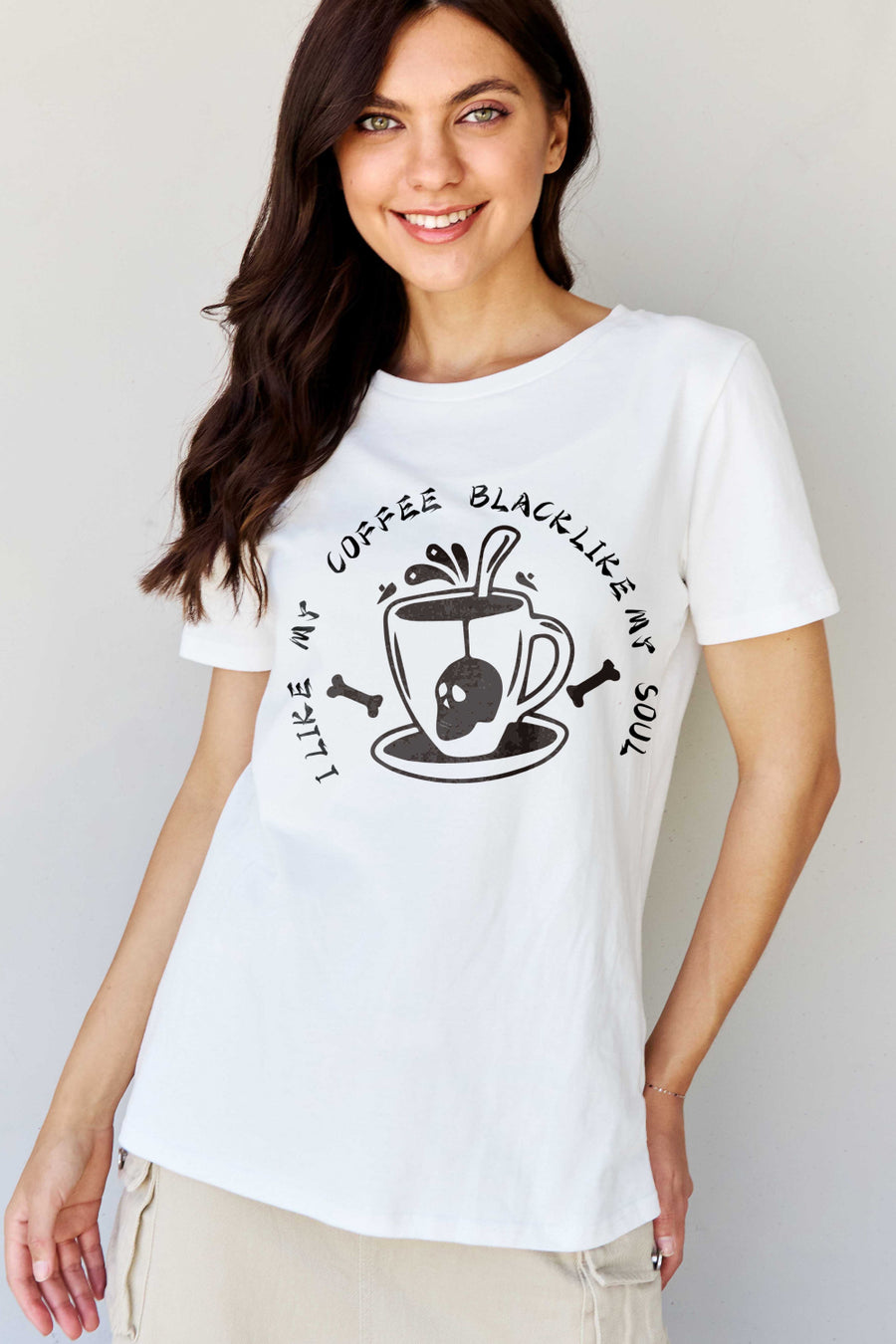 Simply Love Full Size I LIKE MY COFFEE BLACK LIKE MY SOUL Graphic Cotton Tee