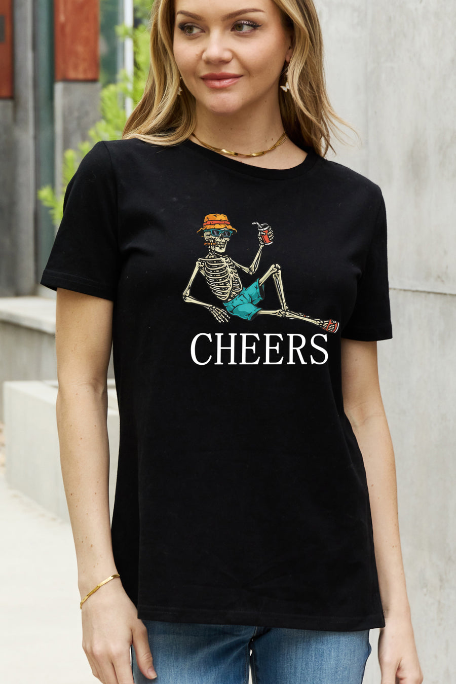 Simply Love Full Size CHEERS Graphic Cotton Tee