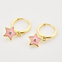 Zircon 925 Sterling Silver Star Drop Earrings