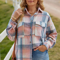 Plaid Dropped Shoulder Shacket