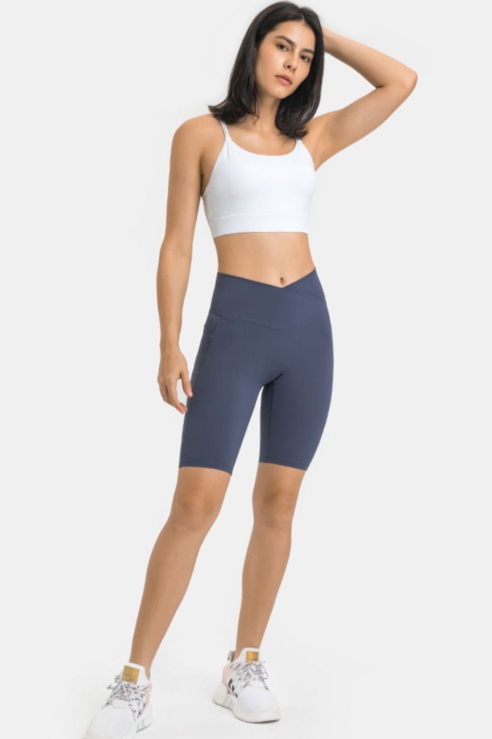 Aromel Apparel Active Active-High Waist Biker Shorts with Pockets