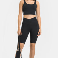 Aromel Apparel Active Active-High Waist Biker Shorts with Pockets