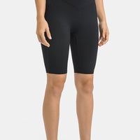 Aromel Apparel Active Black / 4 Active-High Waist Biker Shorts with Pockets