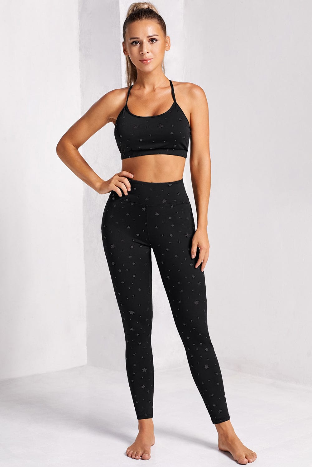 Aromel Apparel Active set Set-Star Sports Bra and Leggings