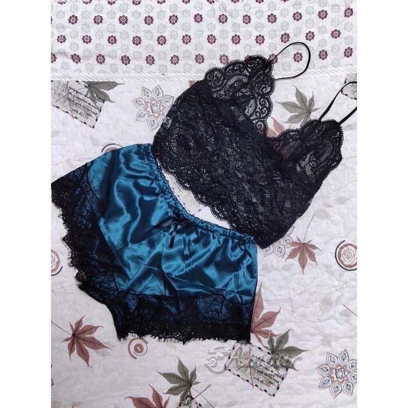 Aromel Apparel Apparel & Accessories 5XL / Blue Plus size Lace Cami and Brief  Sleep Set